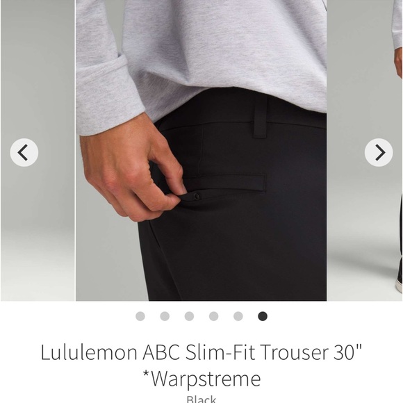 Lululemon ABC Slim Fit Trouser Warpstreme Black Men’s Size 30x27 - Picture 6 of 14